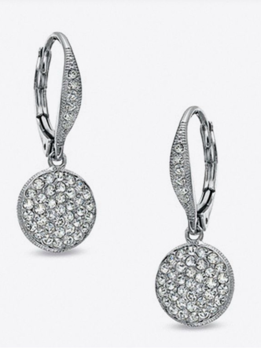 *BRAND NEW W/ TAGS* AVA NADRI PAVÉ CRYSTAL DISC DROP EARRINGS